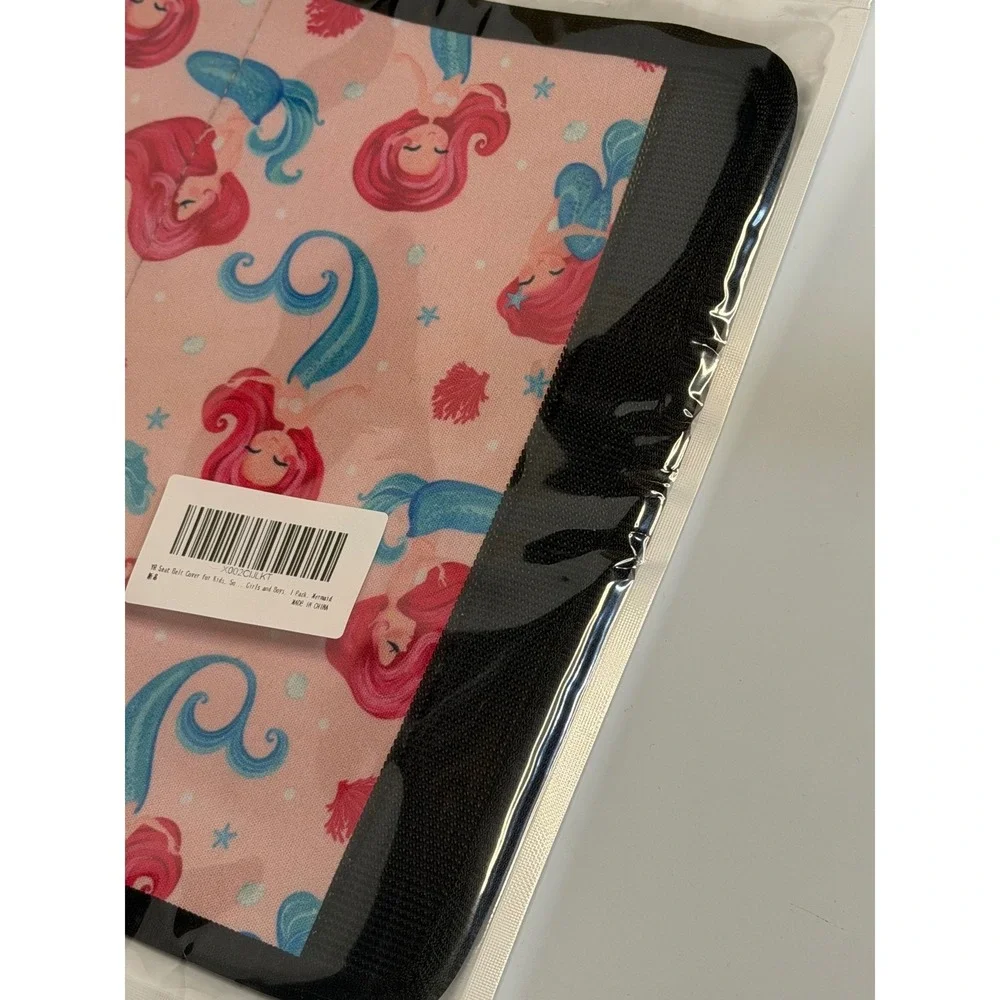 Pink Mermaid Kid Seat Belt Cover Padded Shoulder Strap Travel Car Safety NEW Pad